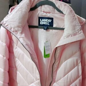 - NWT Lands End Pink Puffer coat XLP